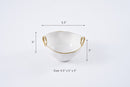Ceramic White with Gold Band Snack Bowl