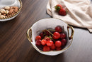 Ceramic White with Gold Band Snack Bowl