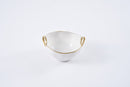 Ceramic White with Gold Band Snack Bowl