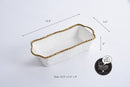 Ceramic White Loaf Dish With Gold Pearls