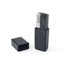 Black 6-piece compact bar tool set including stainless steel cocktail accessories, neatly arranged for travel or home use.