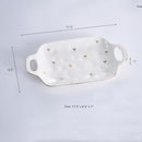 Ceramic Tray With Handles Gold