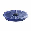 Charles Viancin Poppy Pop silicone trivet and counter protector in Blue Night, 6-inch flower design for heat resistance.