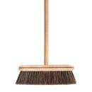 Superio Horsehair Broom with wood handle and 12-inch angled sweeping head on a white background.