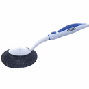 Blue Superio bristle-free grill brush with stainless steel scrubber and long handle shown on a white background.