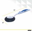 Blue Superio bristle-free grill brush with stainless steel scrubber and long handle shown on a white background.