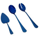Elyon Tableware® 3 Piece Blue Reflective Colored Serving Set Stainless Steel Reusable Dishwasher Safe Includes: 1 Serving Spoon 1 Slotted Serving