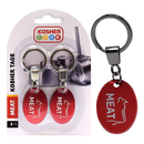 Meat Red Keyrings - Pack of 2 Key Chain Ring to Kosher Tag and Label Utensils Cutlery and Kitchen Items - Heat Resistant and Dishwasher Safe- Color C