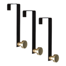 ELLE Home 3 Pack Single Over the Door Hooks in Black