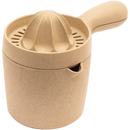 Starfrit tan eco juicer with seed strainer and 850ml container on a white background.