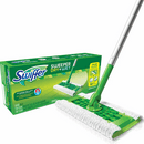 Swiffer Sweeper Dry & Wet Starter Kit, green mop with refills, for dry and wet sweeping.