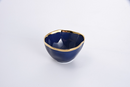 Pampa Bay Sunset by the Sea Navy Blue Porcelain Snack Bowl with Gold Rim.
