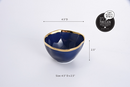 Pampa Bay Sunset by the Sea Navy Blue Porcelain Snack Bowl with Gold Rim.