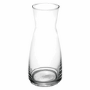 Clear glass wine decanter vase with a narrow neck and wide base, 8.625 inches tall, shown on a white background.