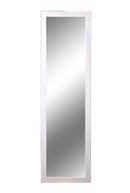 Full-length rectangular mirror with a white textured frame. The frame features an embossed pattern, adding a decorative touch to the modern design.