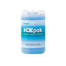 Cryopak blue reusable rectangular ice pack on a white background.