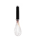 KitchenAid whisk featuring a comfortable black handle and durable silver whisk wires.