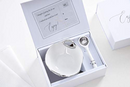 Porcelain White and Silver Round Handle Bowl and Spoon  Set