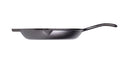 A classic 10.25-inch cast iron skillet, pre-seasoned for a natural, non-stick finish. Designed for even heat distribution, making it ideal for frying, searing, baking, and sautéing. Features a sturdy handle with a helper grip and dual pour spouts for easy handling. Perfect for use on stovetops, ovens, and campfires.