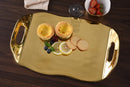 Porcelain Gold Tray With Handles (Challah Tray)