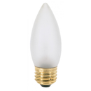 Frosted BA9.5 torpedo-shaped incandescent light bulb with a candelabra (E12) base, 40 watts, warm white.