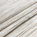  Folded 70" x 120" white and silver jacquard tablecloth neatly displayed on a white background.