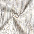  Folded 70" x 120" white and silver jacquard tablecloth neatly displayed on a white background.