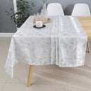 White Gold Rays Jacquard Tablecloth 70"x108"