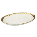 White Oval Tray With Gold Rim