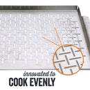 Yukon Glory YG-719 Premium Grill Topper Tray, made of stainless steel with a slotted, perforated pattern.