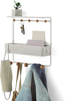 Umbra Estique Over-The-Door Multi-Use Organizer, W/Shelf, White