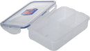 LocknLock Easy Essentials On The Go Meal Prep Lunch Box, Airtight Containers with Lid, BPA Free, Rectangle (3 Section) -27 oz, Clear