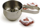RSVP International Endurance® Stainless Steel Vintage One-Hand Sifter, 1 Cup | Top Cakes, Sift Flour, Marinade BBQ & More | Dishwasher Safe | Powder Sugar, Sift Flour, Spread Toppings & More