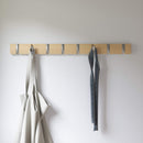 Umbra Flip 8 Wall Mounted Floating Rack – Modern, Sleek, Space-Saving Hanger with Retractable Hooks to Hang Coats, Scarves, Purses, Natural/Nickel