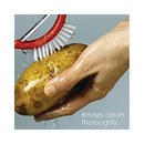 Rachael Ray Kitchen Tools and Gadgets Vegetable / Fruit Peeler with Brush - 3-In-1 , Sea Salt Gray