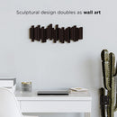 Umbra Sticks Multi Rack – Modern, Unique, Space-Saving Hanger with 5 Flip-Down Hooks for Hanging Coats, Scarves, Purses and More, Brown