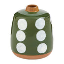 Mud Pie Floral Dot Bud Vase, Small, 4 1/4" X 3 1/2" Dia