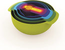 Joseph Joseph 40087 Nest 9 Nesting Bowls Set with Mixing Bowls Measuring Cups Sieve Colander, 9-Piece, Multicolored