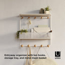 Umbra Estique Over-The-Door Multi-Use Organizer, W/Shelf, White