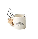 Mud Pie Smores Enamel Mug Set, 16 oz | Fork 5 1/2", White