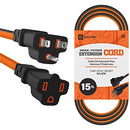 Indoor Outdoor Orange 16 Gauge Extension Cord 15 Ft