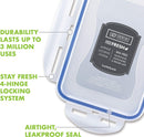 LocknLock Easy Essentials On The Go Meal Prep Lunch Box, Airtight Containers with Lid, BPA Free, Rectangle (3 Section) -27 oz, Clear