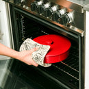 RSVP International Stoneware Tortilla Warmer & Server with Lid, Dishwasher, Microwave and Oven Safe, 10" Dia x 3", Red