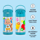 THERMOS FUNTAINER 12 Ounce Stainless Steel Vacuum Insulated Kids Straw Bottle, Cocomelon