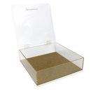 Square Lucite Matzah Box Gold