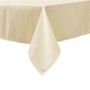 Gold slate jacquard tablecloth measuring 70 by 120 inches, neatly folded on a white background.